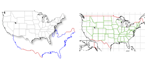 U.S.A. outline MAP